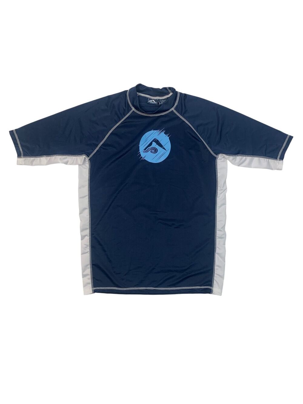 Kanu Surf Rashguard Mens L Navy Surf Mercury UPF 50+ Short Sleeve Water Shirt